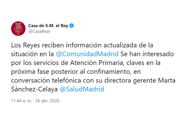 ​Sus Majestades los Reyes se interesan por los servicios de atención primaria en la Comunidad de Madrid